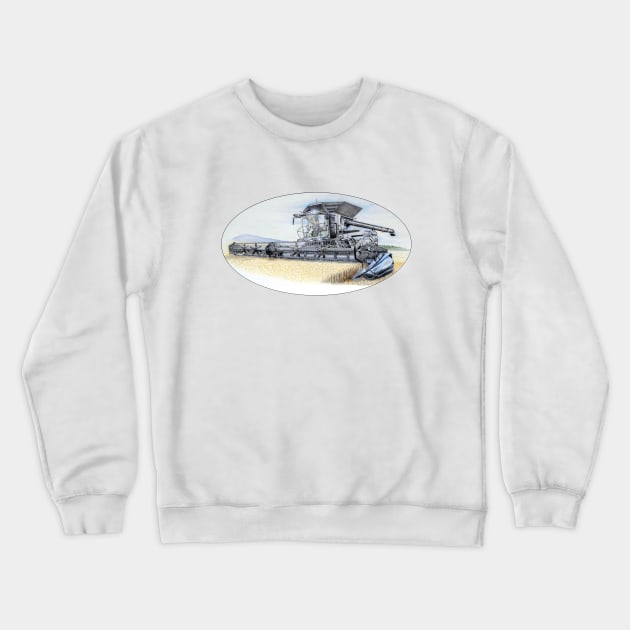 Fendt Ideal Combine Harvester Crewneck Sweatshirt by Sandra Warmerdam